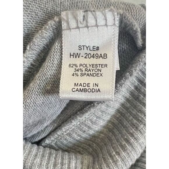 Zenana Grey Half Button Up V-Neck Basic Cardigan Sweater - Picture 5 of 5